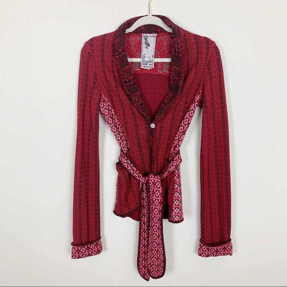 Anthropologie Scrapbook Tie Sweater in Size Medium